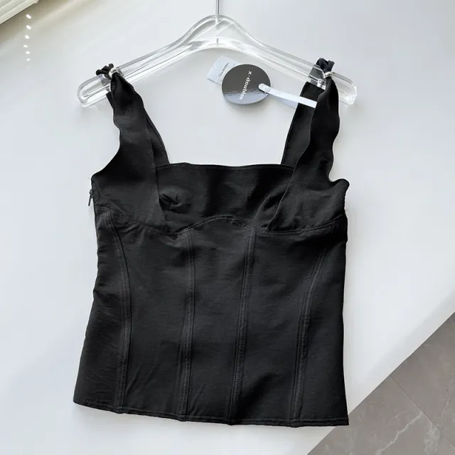 Black Stretch Tight Braces Top Half Wrapped Chest Corset Black - Shop at LoveMi