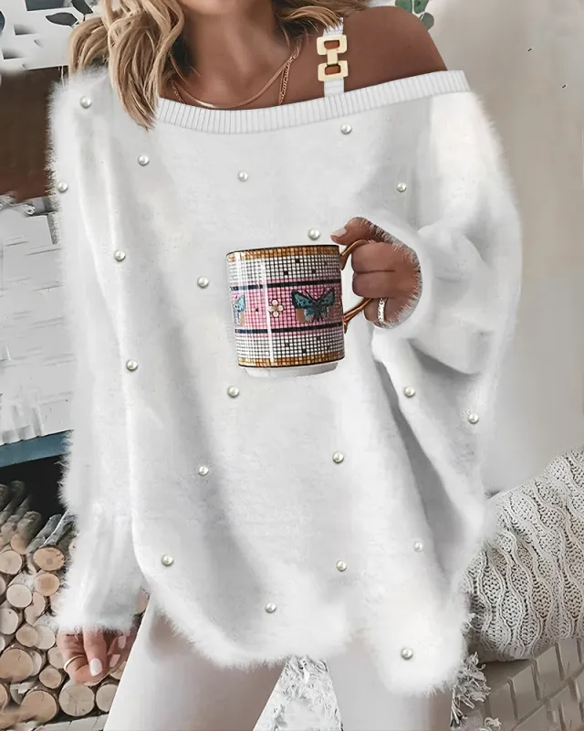 European And American V neck Fur Loose Top Style 1 - Shop at LoveMi