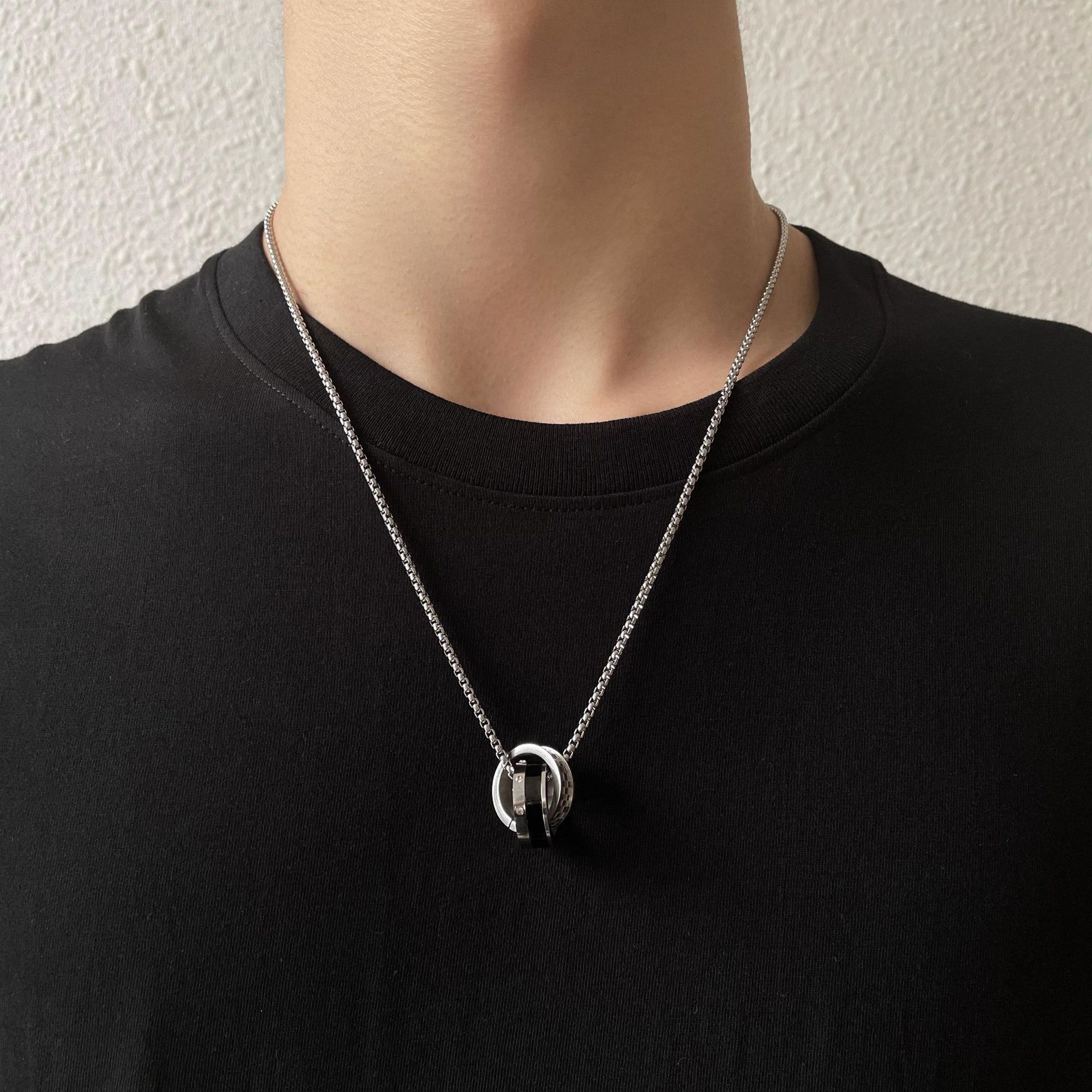 Simple Titanium Steel Pendant Street Hip Hop Necklace