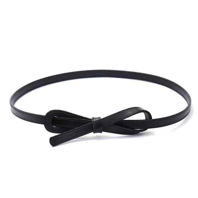 Thin Belt Women's Faux Leather All match Knotted Decorative Belt Black - Shop at LoveMi