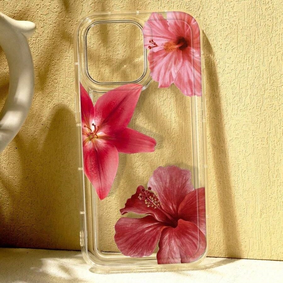 Red Hibiscus Rosa-sinensis Applicable Airbag Trend Phone Case - Image 5