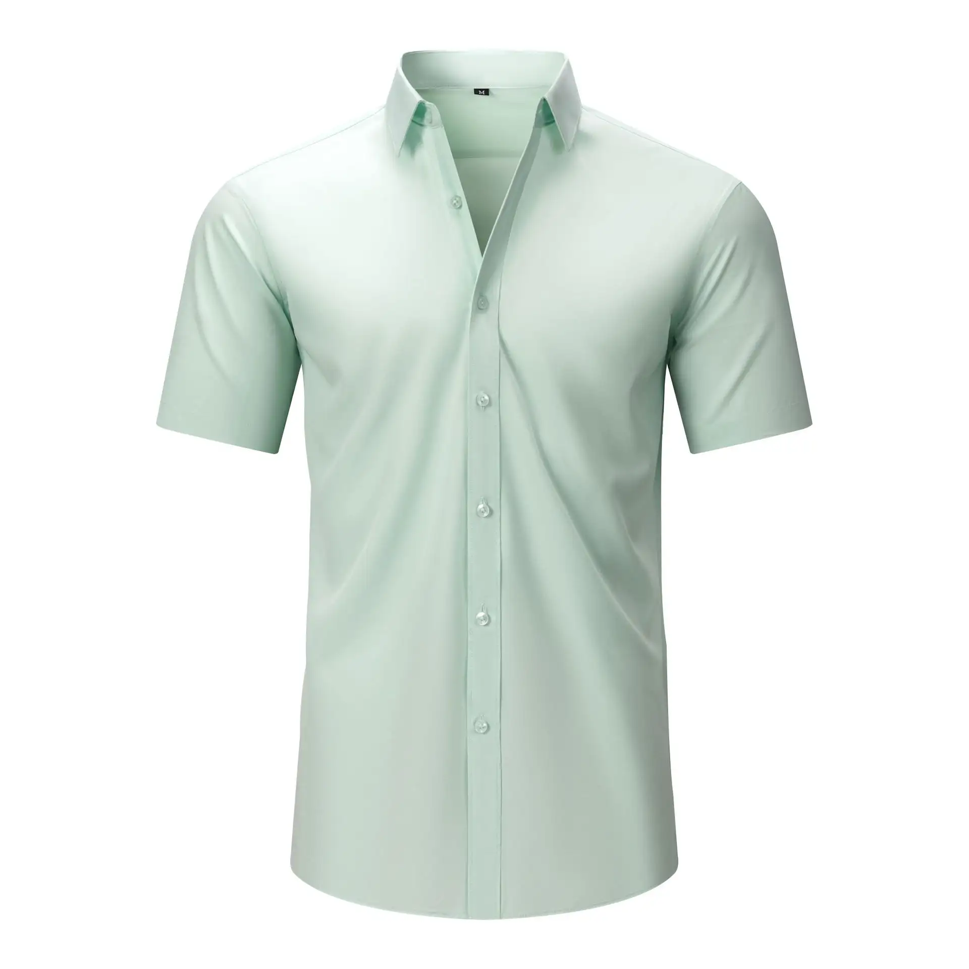 Mens Short-sleeve Stretchy Plus-size Lightweight Shirt