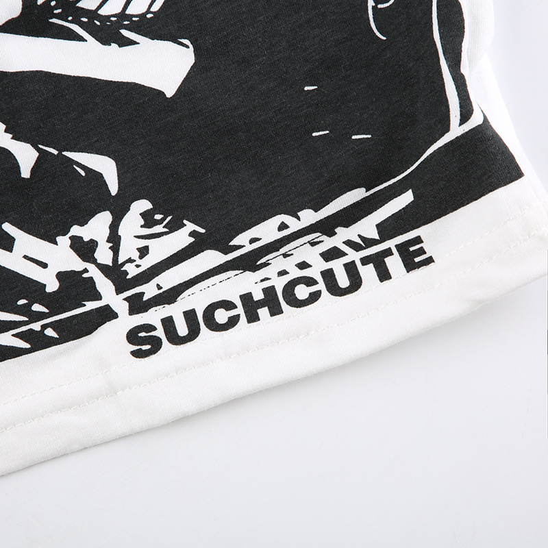 Street Fashion Cool Printing Color Contrast Tube Top