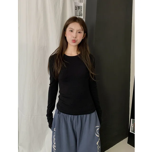Slim Fit Slimming Wool Base Shirt Women Black - Shop at LoveMi