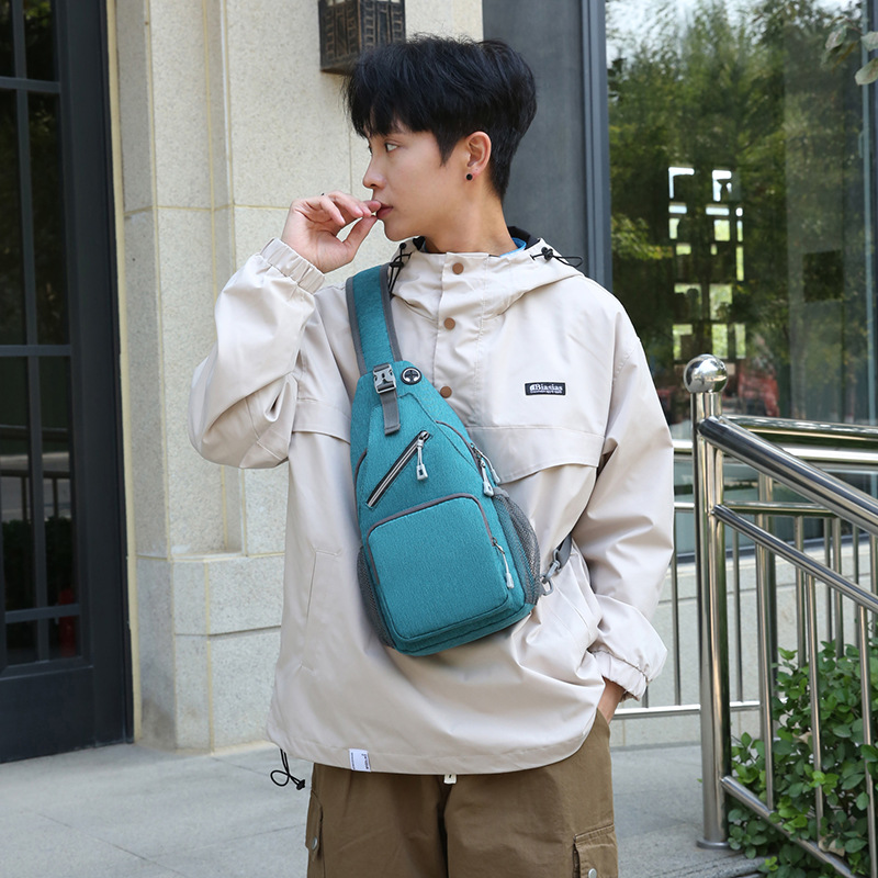 Mens Casual Simple Solid-color Shoulder Bag