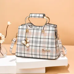 Elegant Large Capacity Fashion Women's Handbag - Plaid Stripes - View 1
