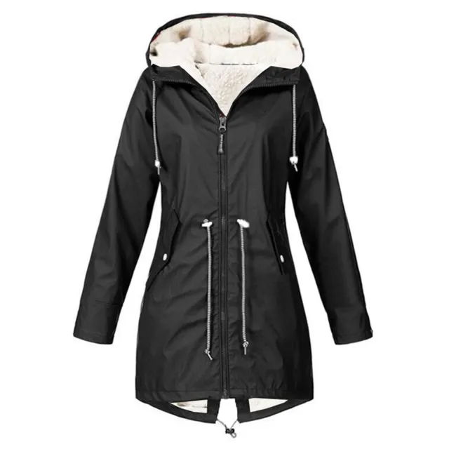 Sports Waterproof Jacket Plus Size Cotton padded Clothes Fleece lined Black - Shop at LoveMi