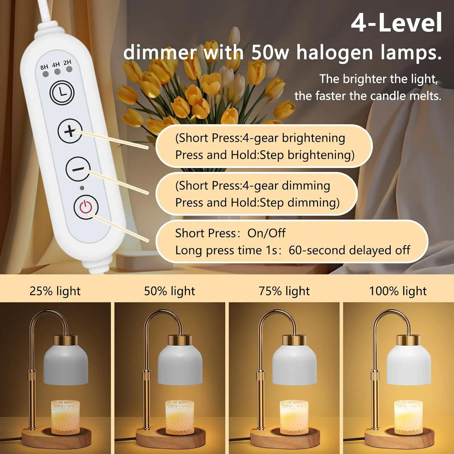 Height-adjustable Bedroom Ambient Table Lamp