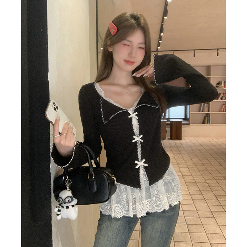 Bandage Dress Lace Inner Match Vest Bottoming Shirt Top