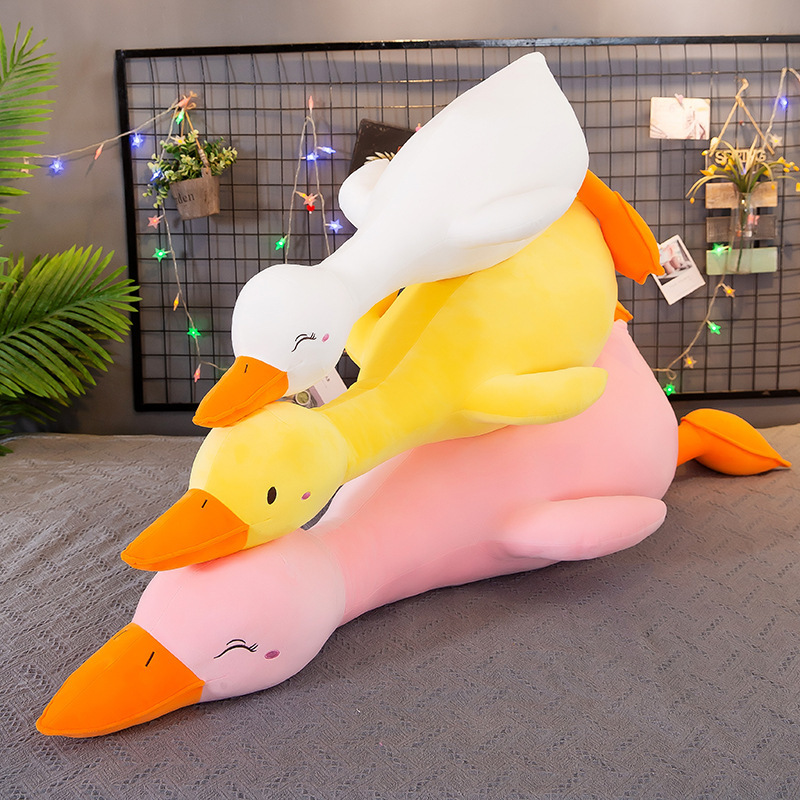 Lying Style Sand Carving Plush Duck Toy