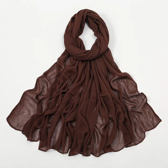 Curling Rayon Wrinkle Scarf Women's Simple Toe Cap 19 Coffee - Shop at LoveMi