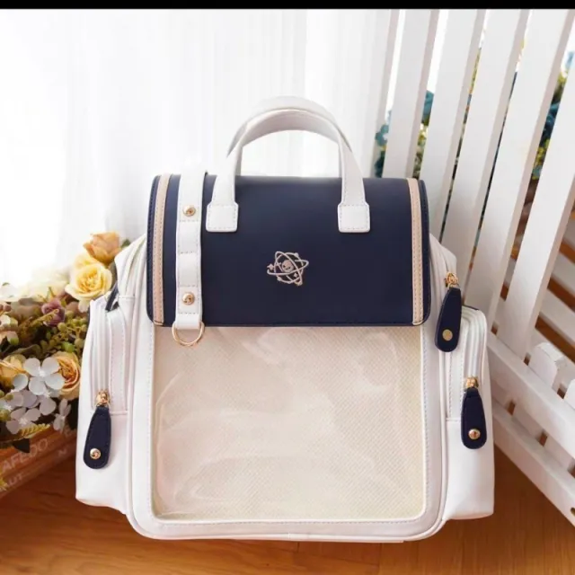 Japanese Style Transparent Color Backpack Universal College Style Soft Girl Blue - Shop at LoveMi