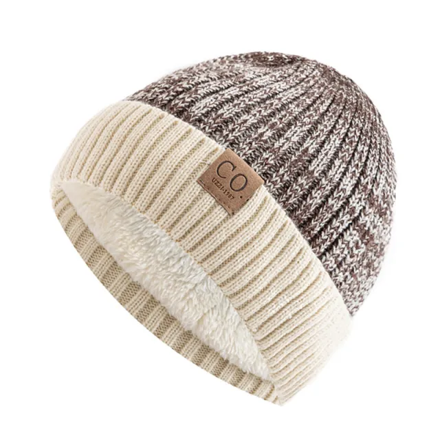 Internet Celebrity Woolen Fleece lined Thickened Face looking Small Knitted Toe Cap Brown - Shop at LoveMi