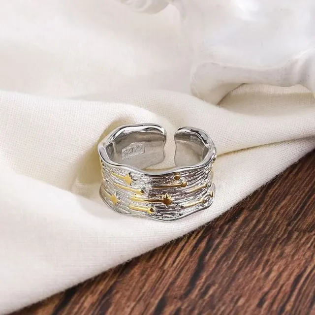 Female Uneven Meteor Shower Ring Meteor Shower Gold - Shop at LoveMi