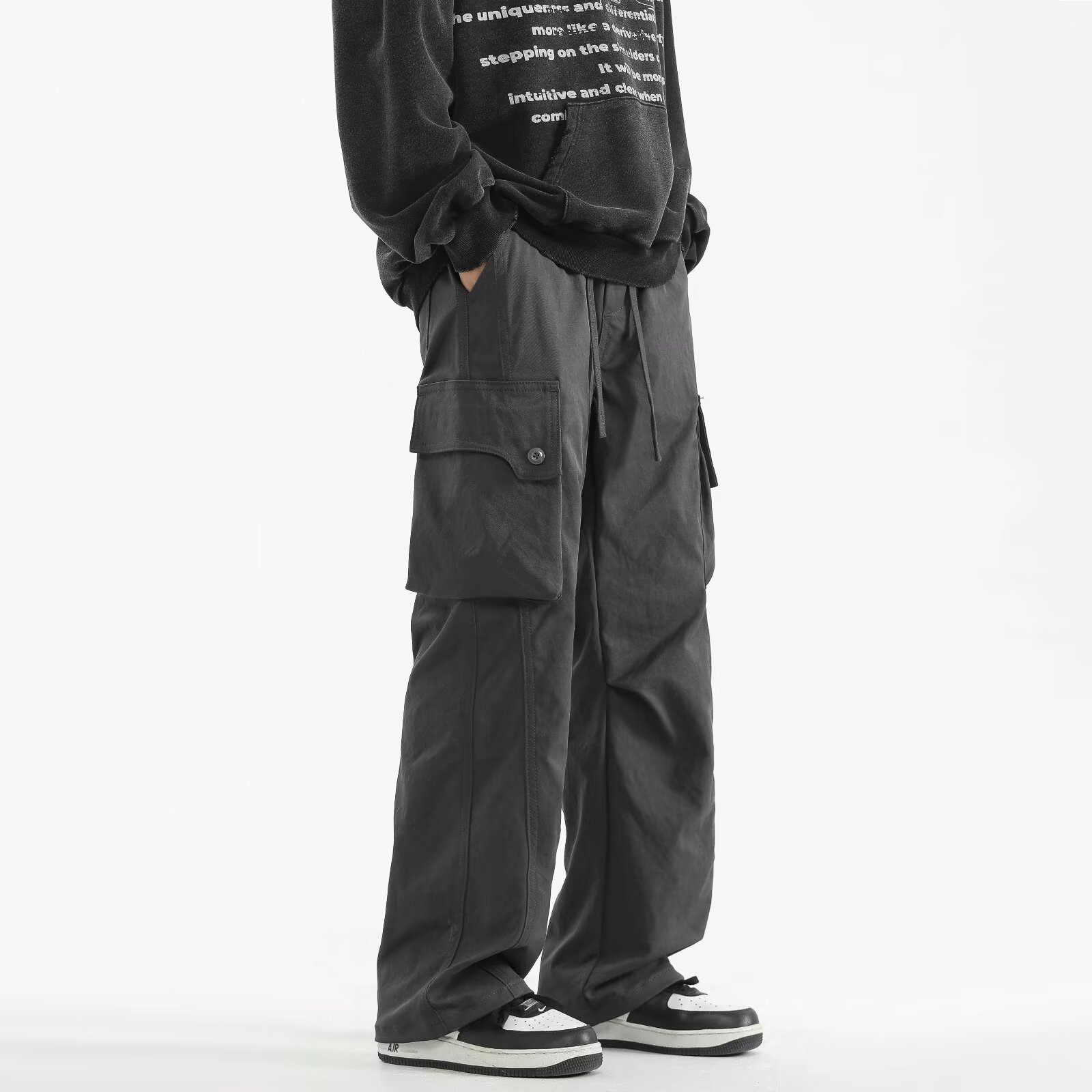 Mens Loose Casual Workwear Trousers For Summer