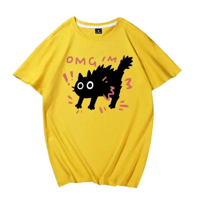 European And American Printed Short sleeved Top Yellow - Shop at LoveMi