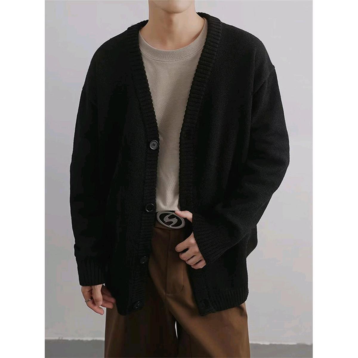 V-neck Loose Lightly Mature Sweater Autumn Winter Coat