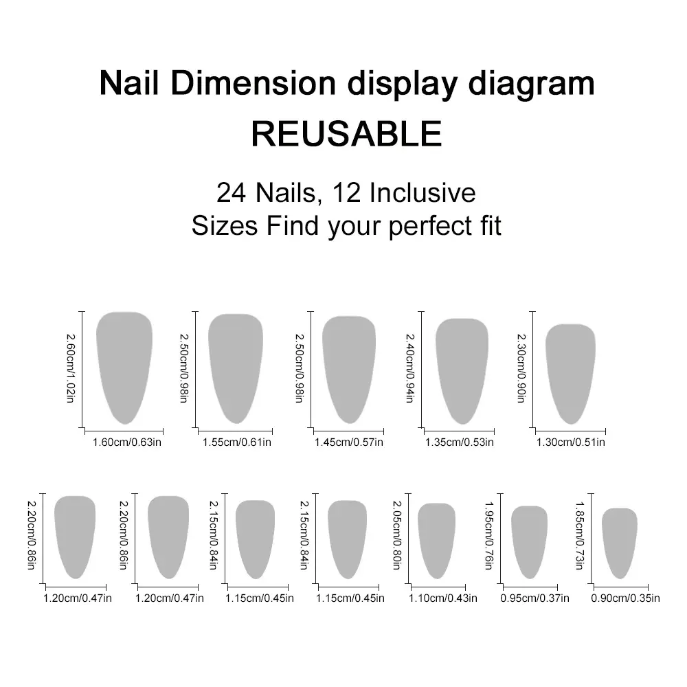 Wearable Almond-shaped Matte Blue Leaf Nail Tips With Diamond Accents Detachable