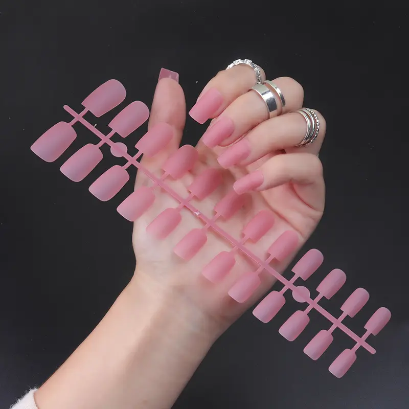 Solid Color Long Square Head Frosted Nail