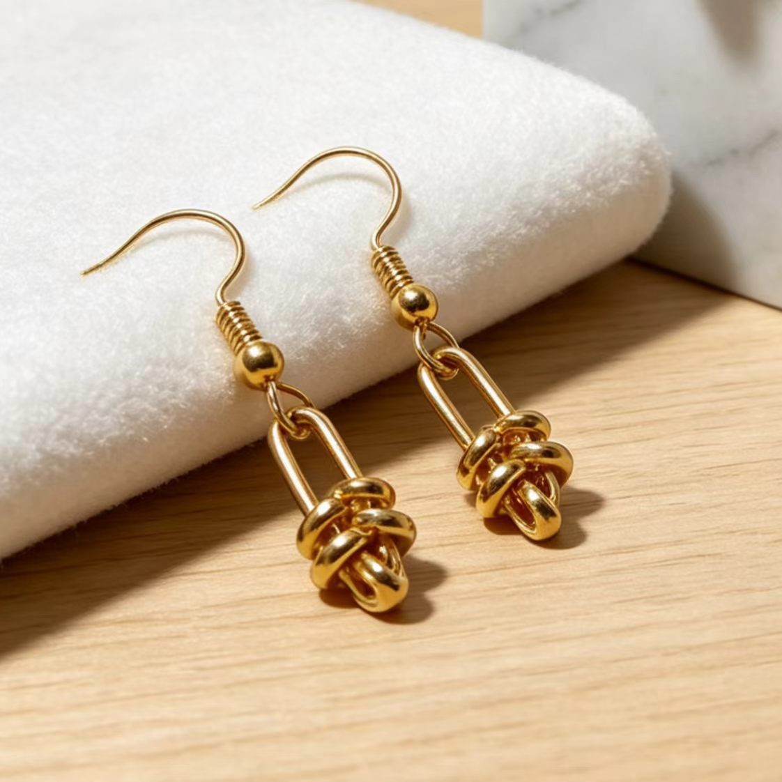 Irregular Cross-shaped Stainless Steel Earrings