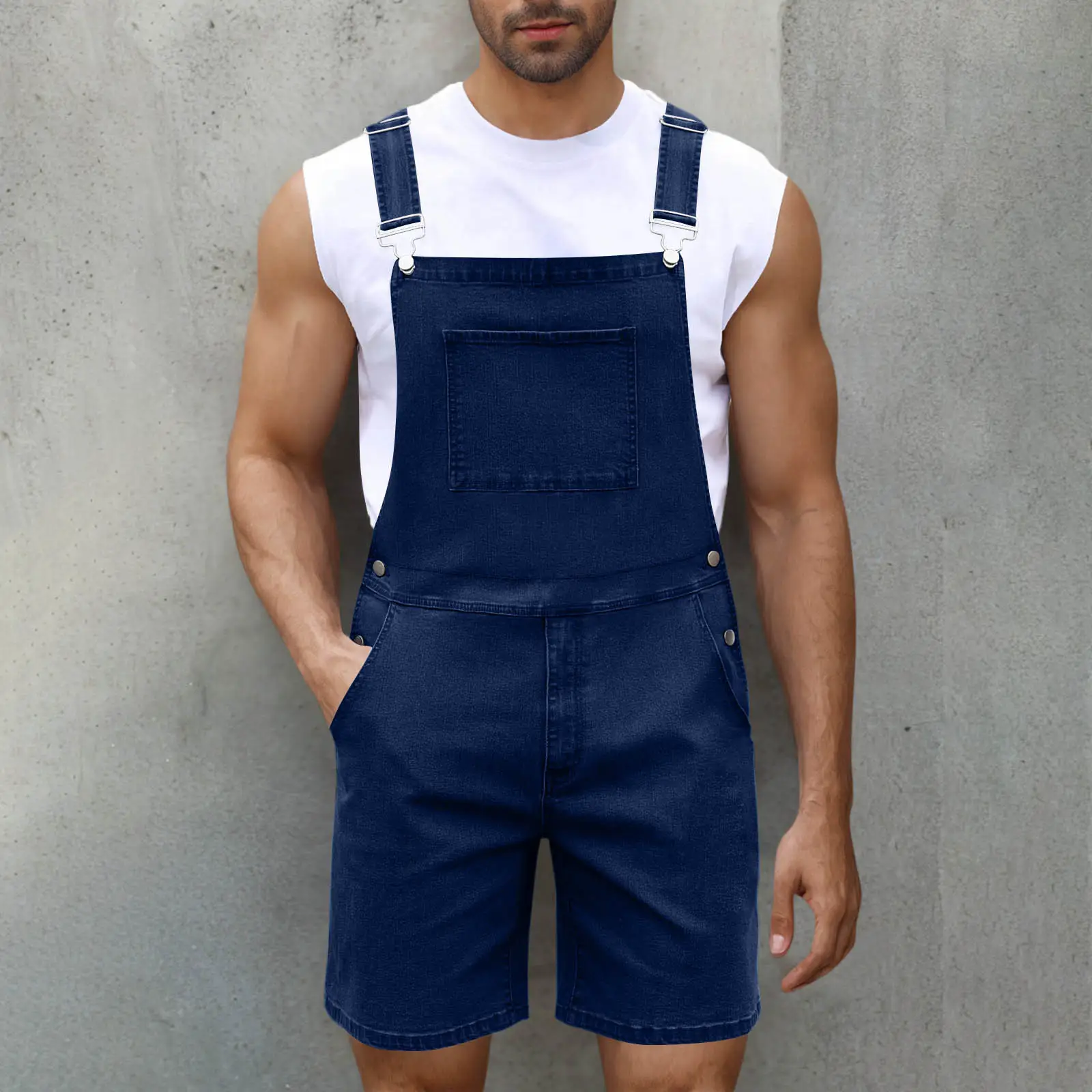 Light Luxury Denim Shorts Men's Denim Brace