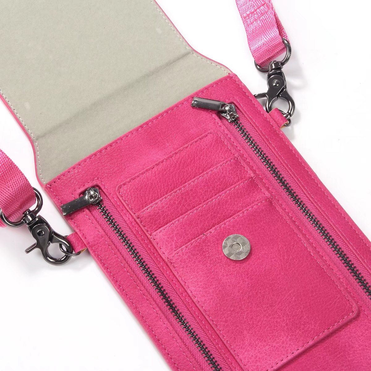 Title 5, XS 876P Leder Crossbody Case mit Doppel-Reißver...