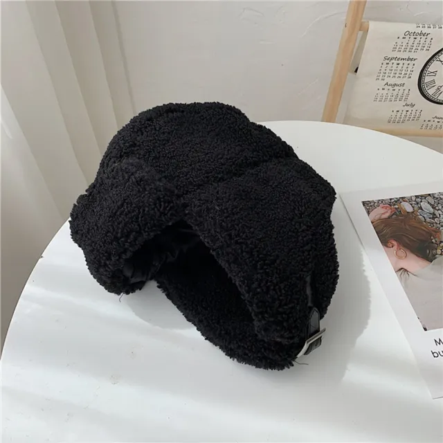 Hat Female Winter Thickening Warm Berber Fleece Black - Shop at LoveMi