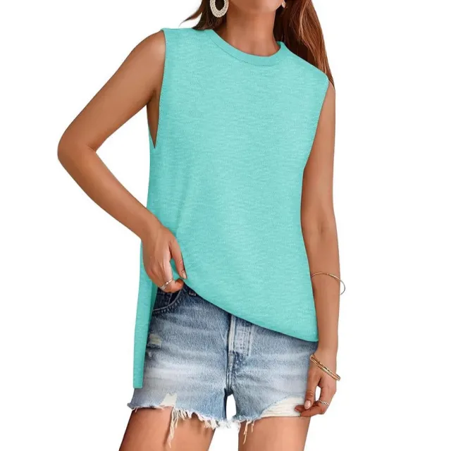 European And American Style Women Summer Vest Round Neck Sweater Casual Sleeveless Knitted Fashion Emerald - Shop at LoveMi
