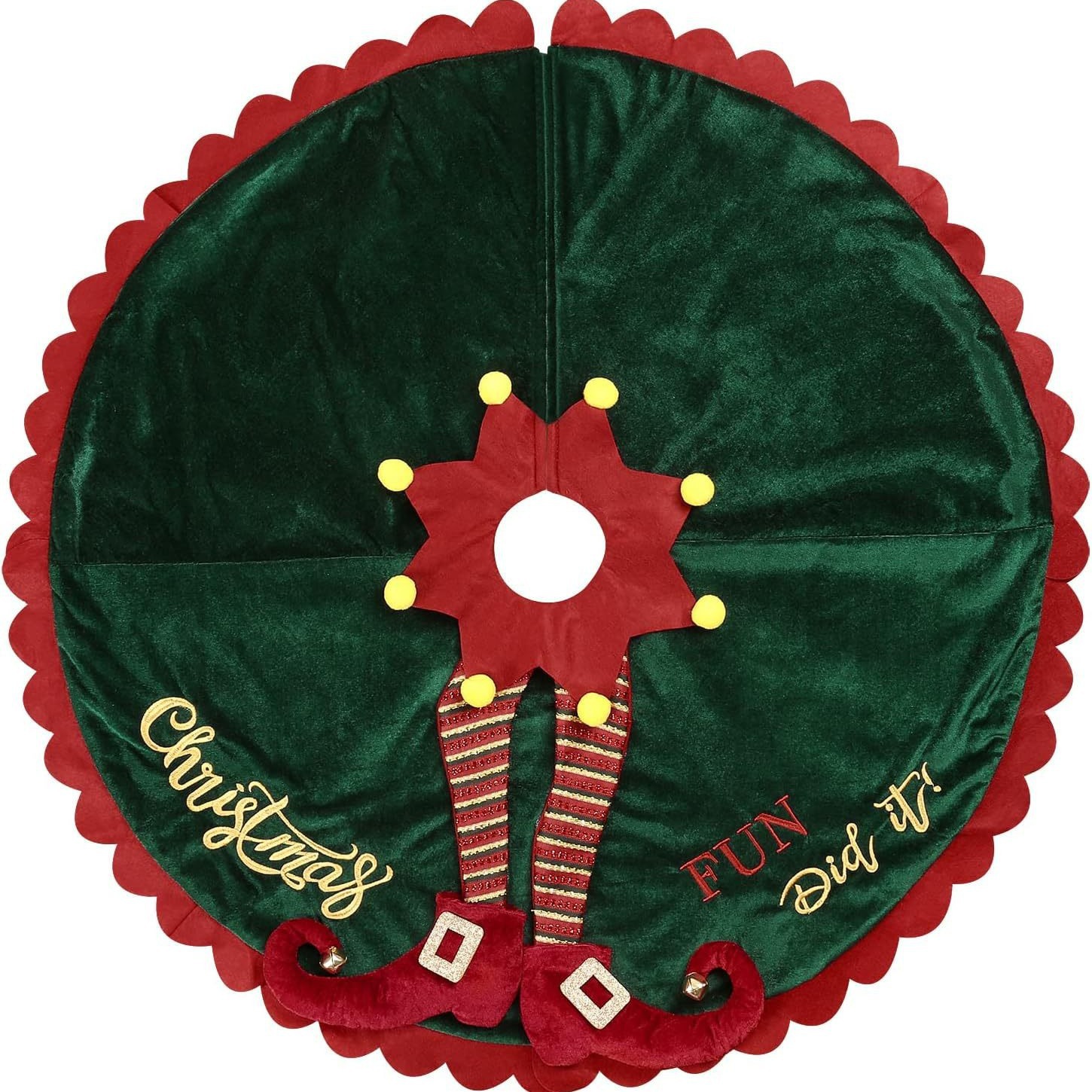 Title 12, Christmas 60-inch Tree Skirt-inch Knitted Chris...