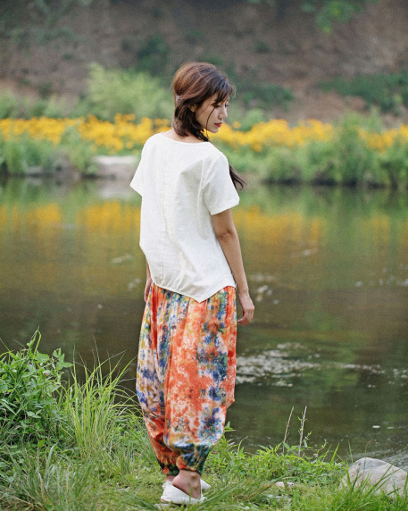 Harem Tie-dyed Big Crotch Cotton Loose Casual Pants