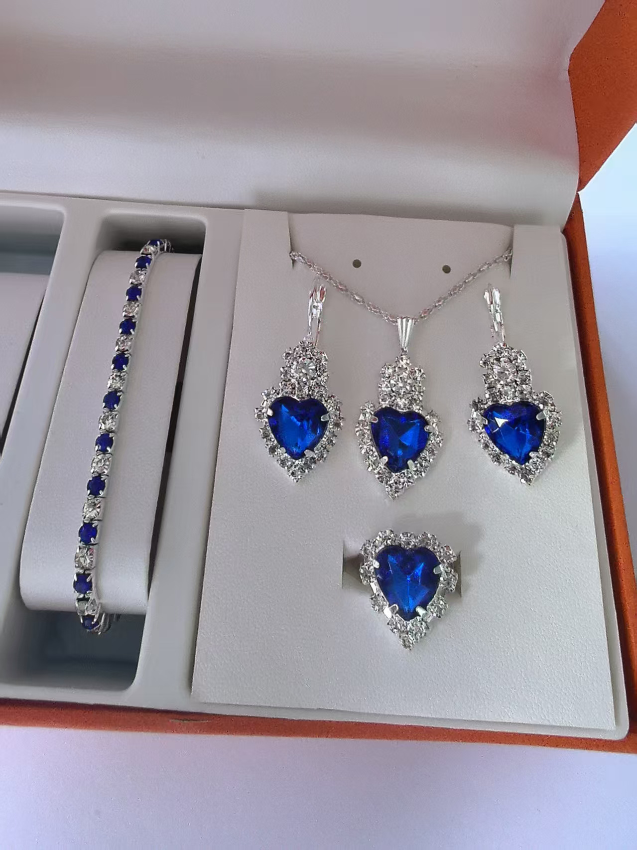 Crystal Necklace, Earring & Ring Set