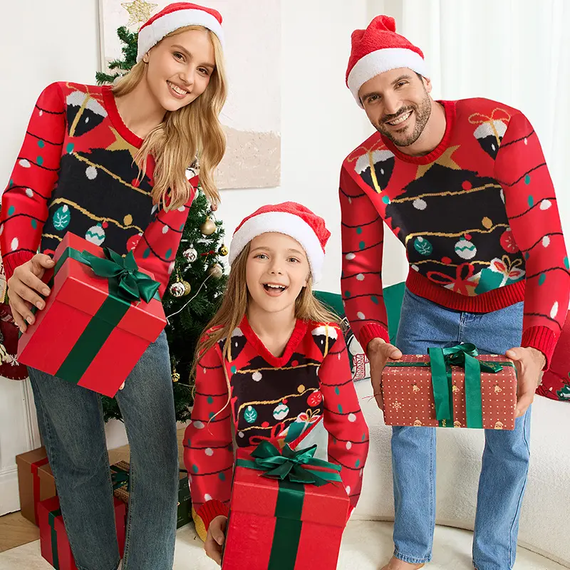 Hot-selling Jacquard Christmas Tree Sweater A Relaxed