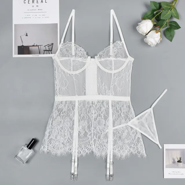 Thin Lace See through Sexy Lingerie White - Shop at LoveMi