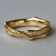 Vintage Niche Ins Style Brass Ring - Gold - View 1