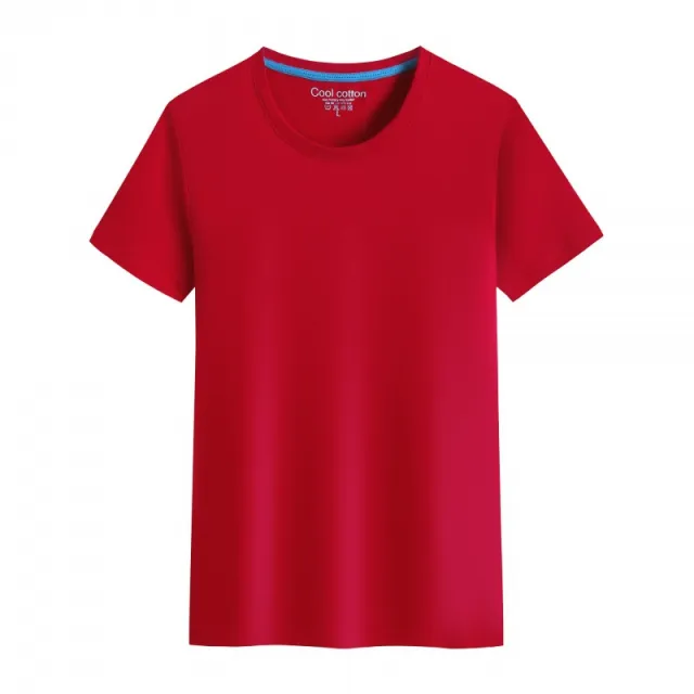 Men's And Women's Same Summer Pure Cotton Round Neck T shirt Red - Shop at LoveMi