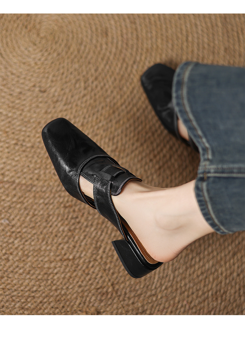 Retro Closed Toe Half Slippers