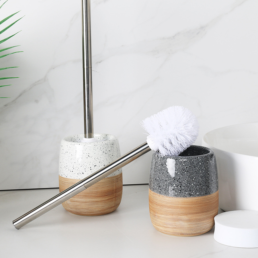 Long-handled Ceramic Toilet Brush Holder 5