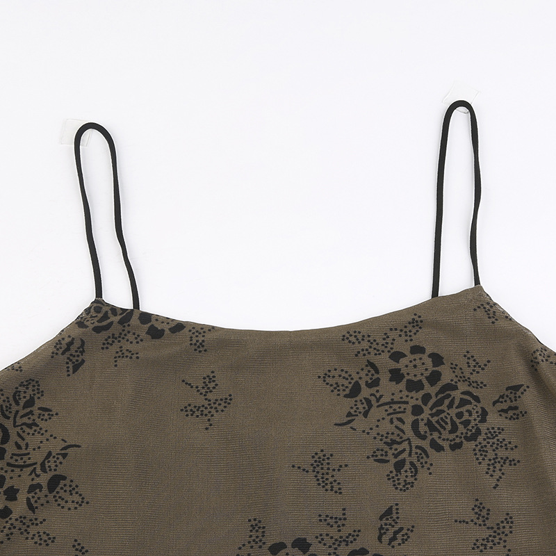 Title 10, Vestito sottoveste American Dark Vintage Print,...