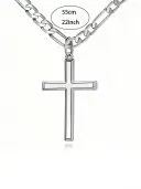 Mens Classic Minimalist Cross Pendant Necklace view 5