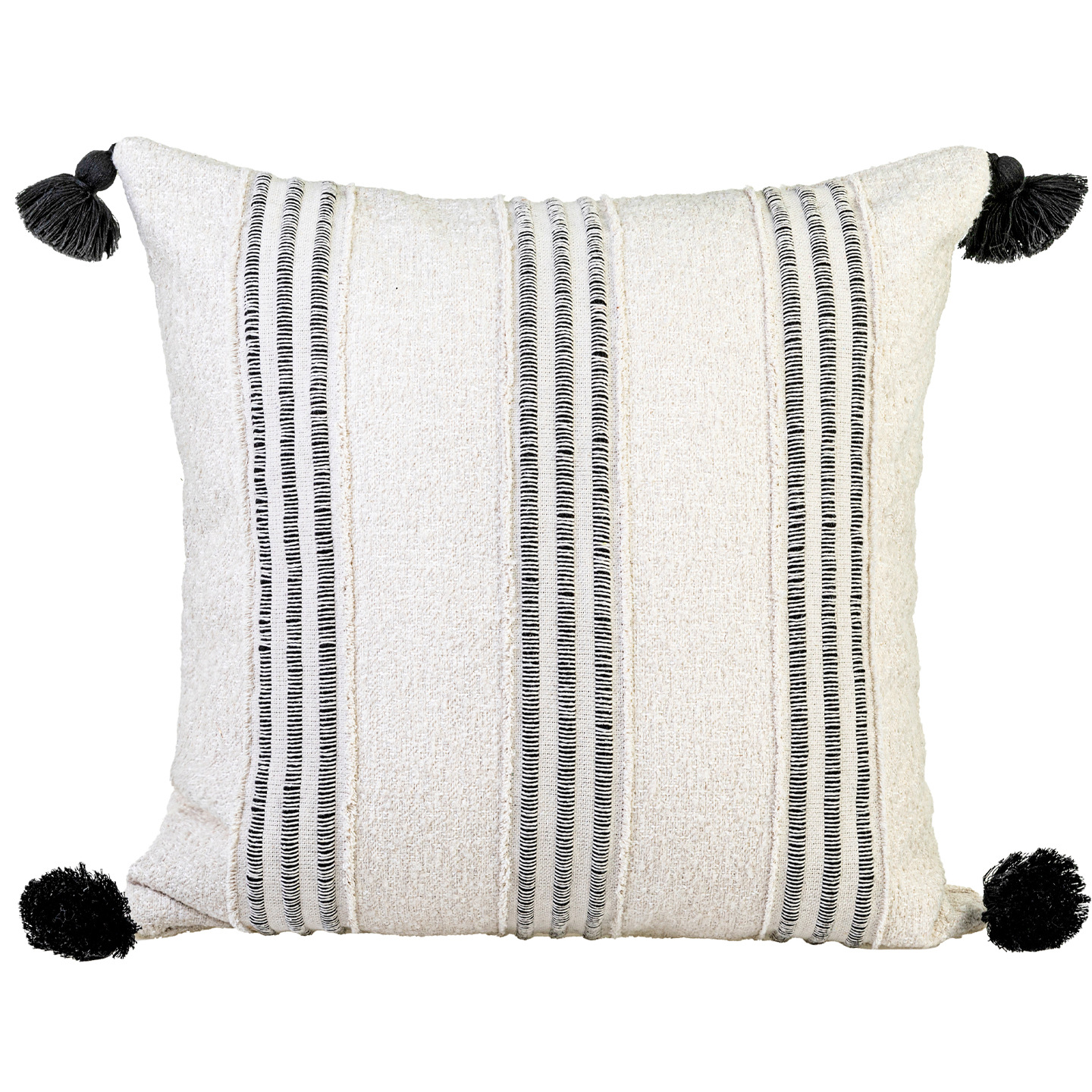 Rustic Wabi-Sabi-style 3D Tassel Square Pillow And Long Lumbar Pillow