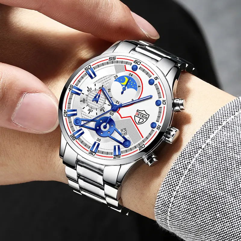 Fashion Men's Calendar Wristwatch Business Quartz Watch