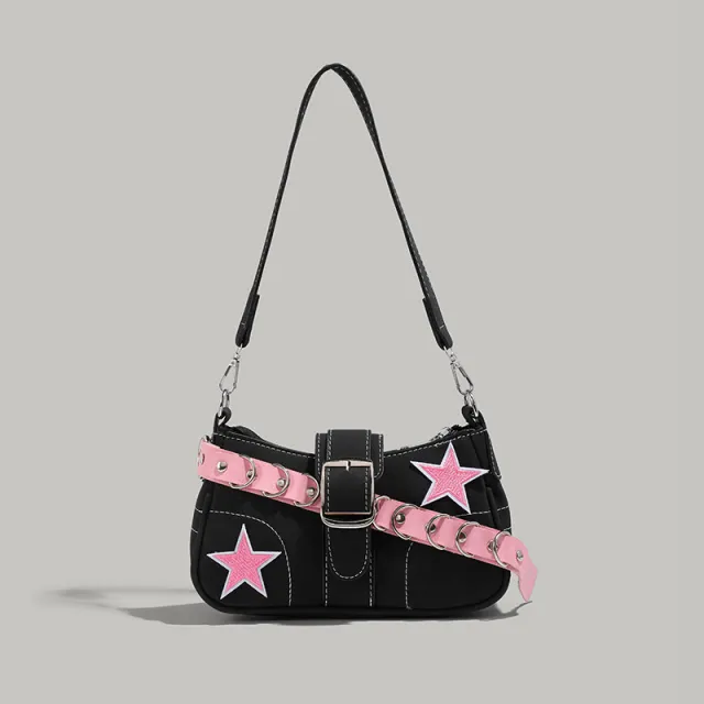 Original Niche Design One Shoulder Baguette Bag Women Black - Shop at LoveMi