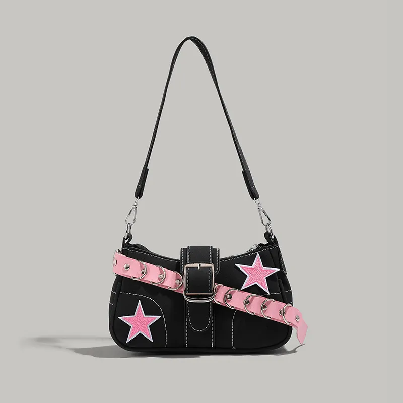 Original Niche Design One Shoulder Baguette Bag Women - Black