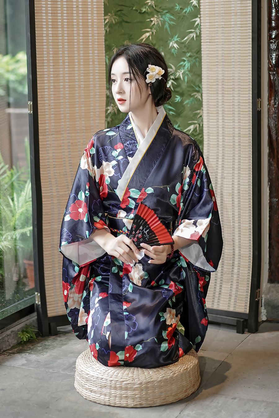 Japanese Satin Plus Size Kimono