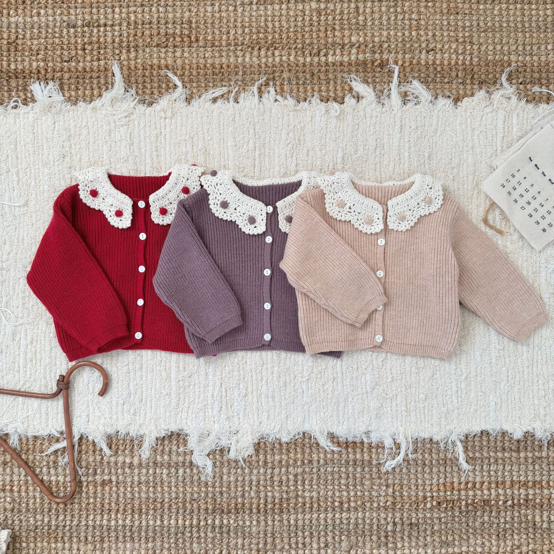 Baby Girl's Color-block Vintage Button Sweater