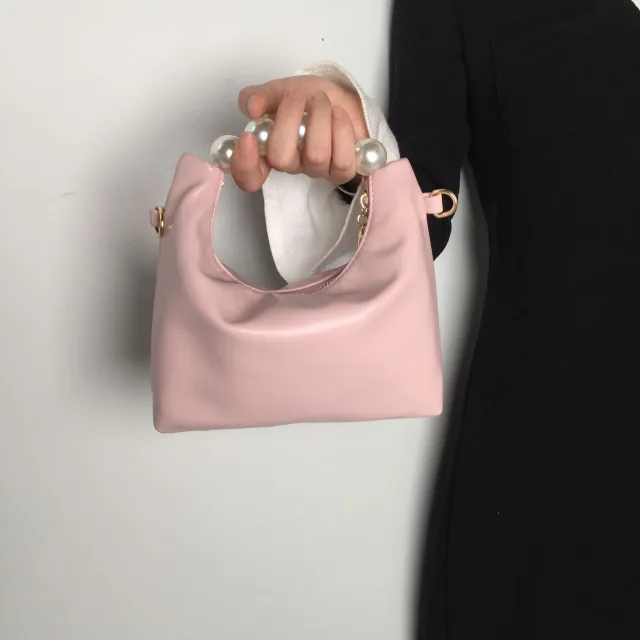 Niche Design Pearl Tote Shoulder Crossbody Bag Pink - Shop at LoveMi