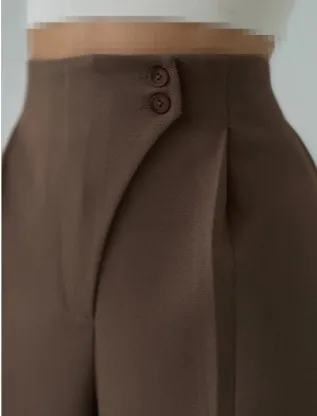 Women's Fashion Casual Straight Trousers Brown - Shop at LoveMi