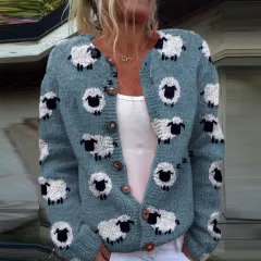 3D Digital Printing Cardigan Knitted Coat - Hwj166266 - View 1