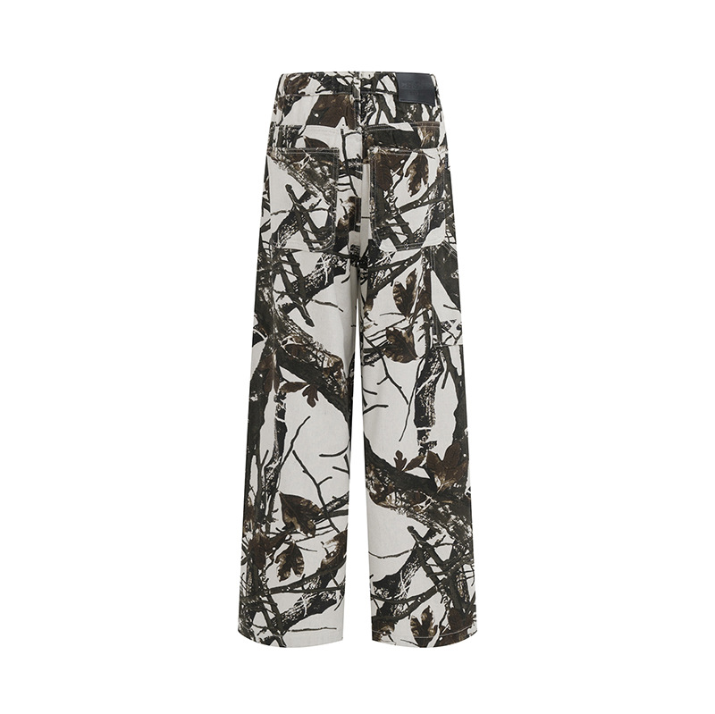 Loose American Retro Camouflage Workwear Wide Leg Pants - Image 17