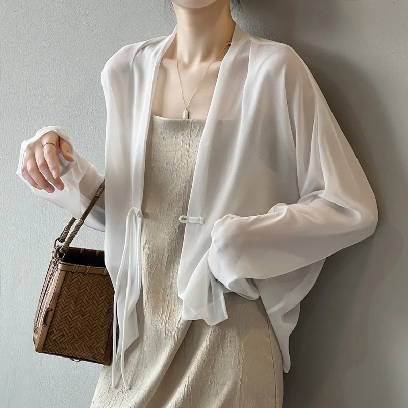 Chinese-style Sun-protective Solid-color Panel-button Flutter Sleeves 4